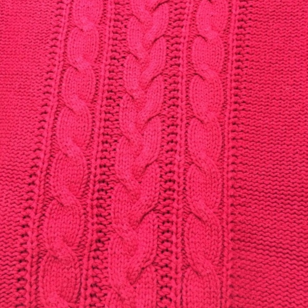 Women's Red Cable Knit Sweater Y2K - Picture 2 of 4